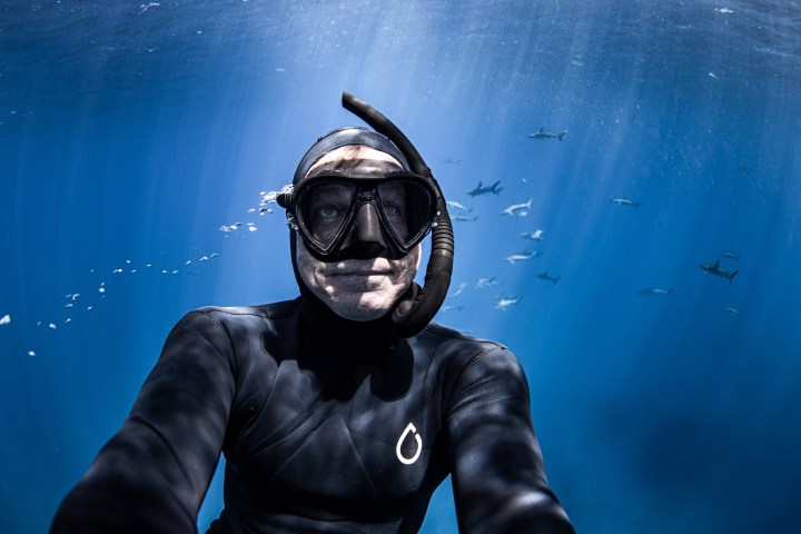 a person wearing a mask