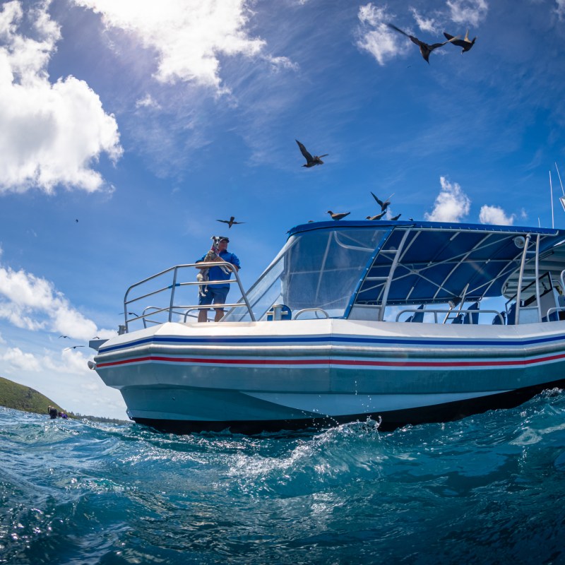 a small boat in a body of water